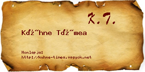 Kühne Tímea névjegykártya