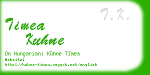 timea kuhne business card