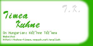 timea kuhne business card